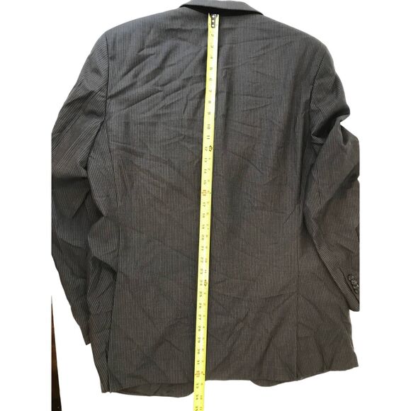 Alfani for Macy's Men's Stripe Gray Wool Woolmark 2 Button Blazer Jacket - Picture 9 of 11